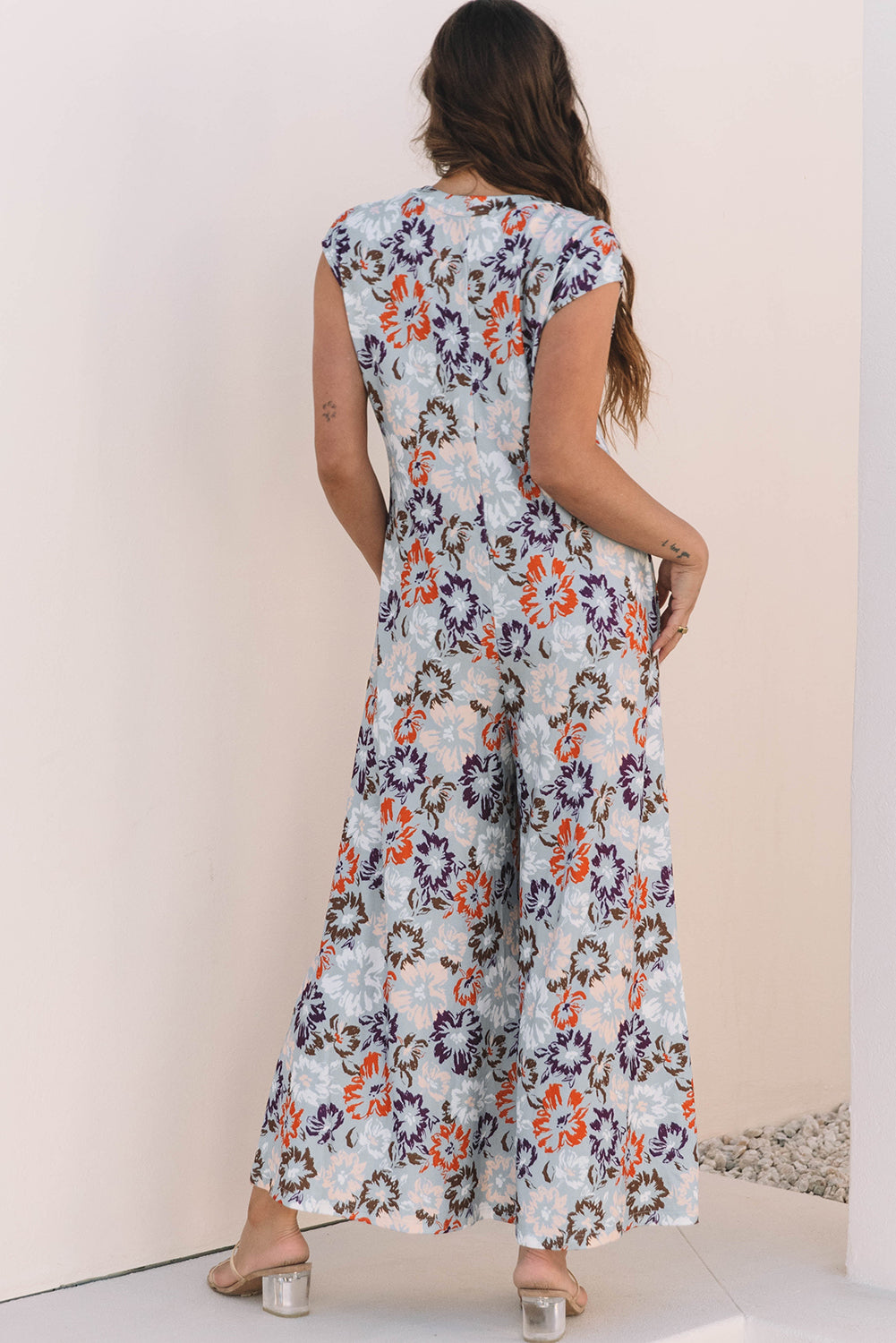 Sleeveless Floral Jumpsuit with Pockets